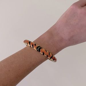 Kenneth Jay Lane Tiger Enamel Bangle Bracelet